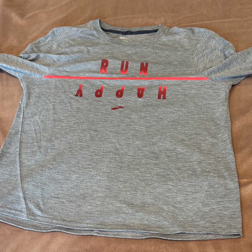 Brooks Heather Gray Long Sleeve Shirt